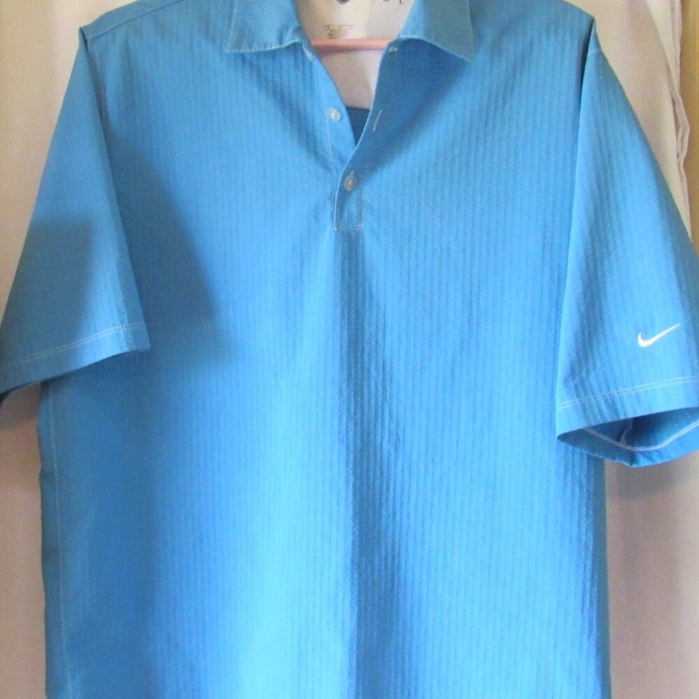 Men's Blue Polo Golf Shirt, Gently Used, Stretchy, Size XL.              b333
